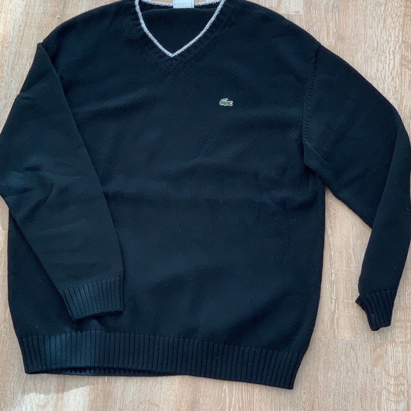 Lacoste Black V necks Sweater Size 6 (large) - Picture 5 of 8